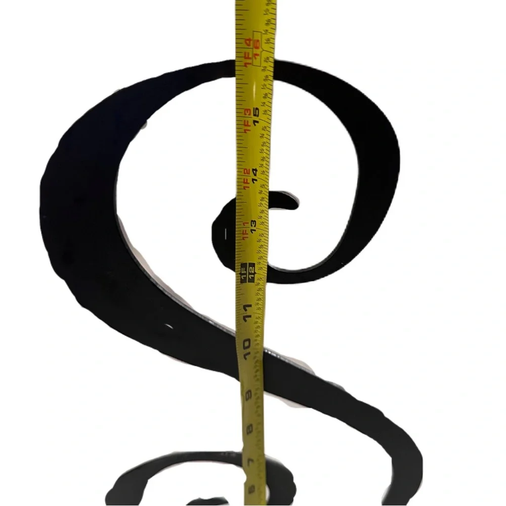 Metal Letter S Swirl Black Sculpture Decor - Picture 8 of 14